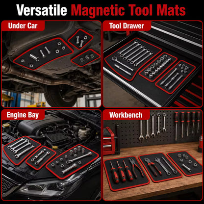 Flexible Magnetic Tool Mat Set with 3 Different Size Trays