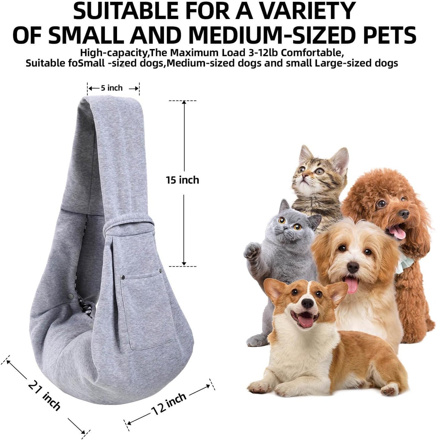 Safety sling Hand-Free Dog Sling Carrier