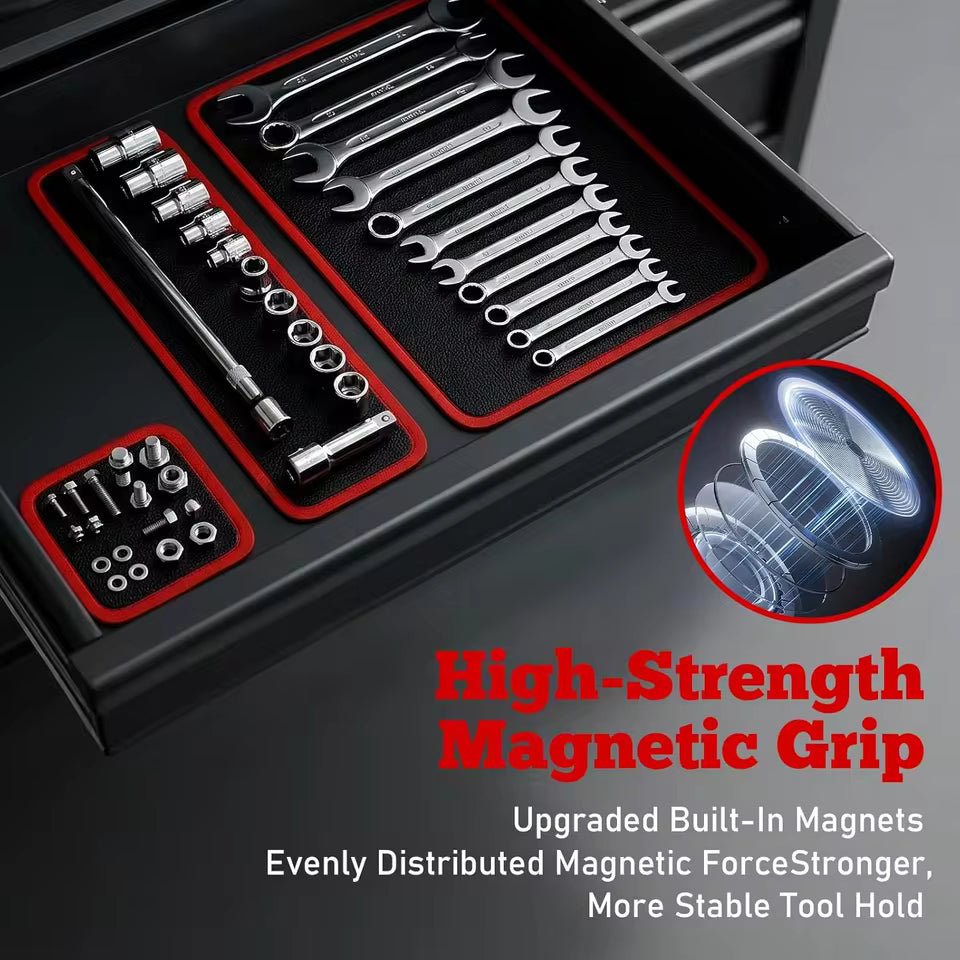 Flexible Magnetic Tool Mat Set with 3 Different Size Trays