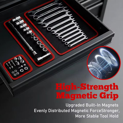 Flexible Magnetic Tool Mat Set with 3 Different Size Trays