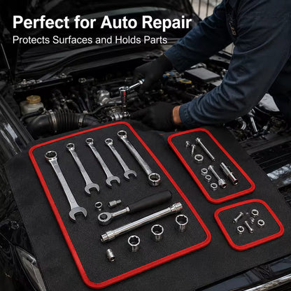 Flexible Magnetic Tool Mat Set with 3 Different Size Trays