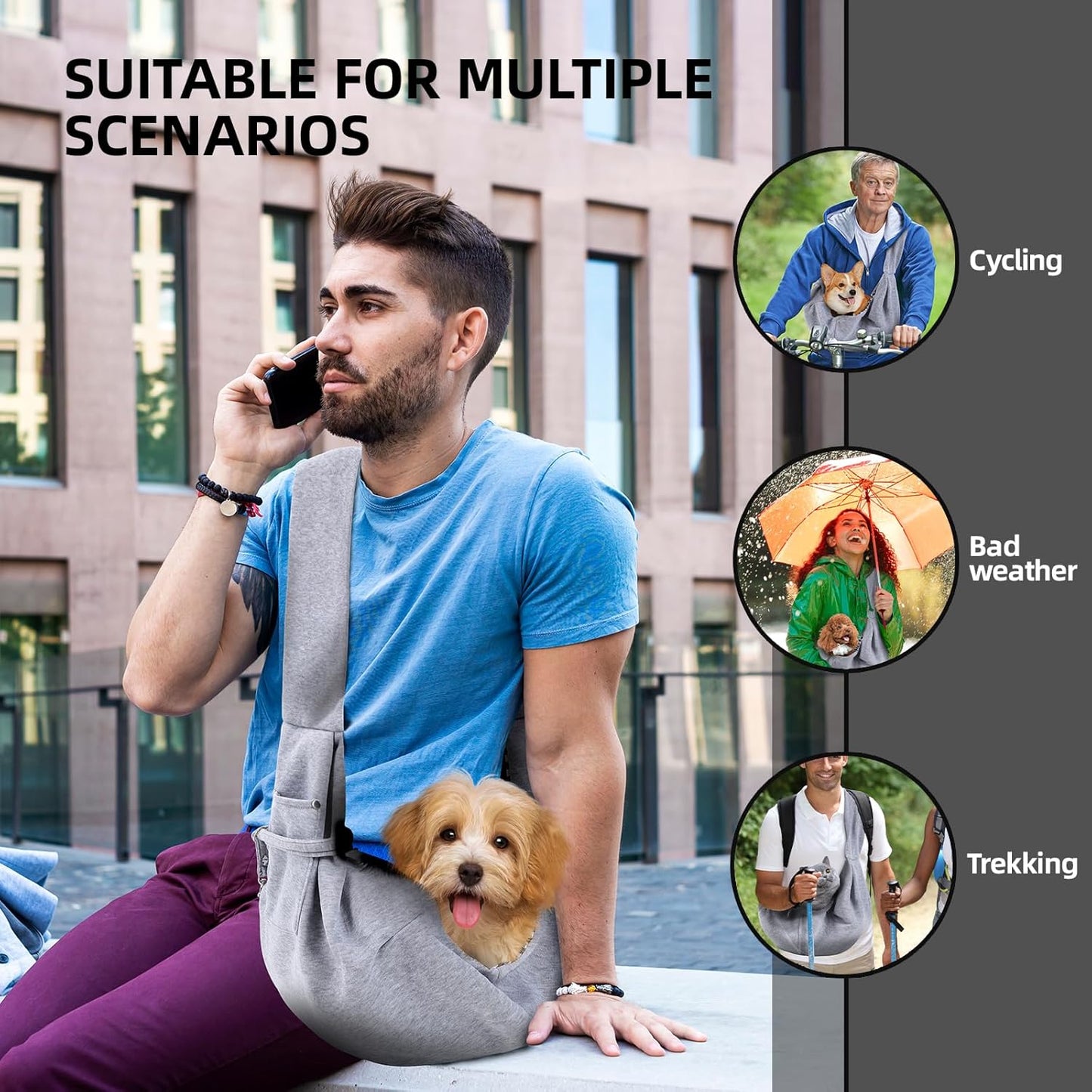 Safety sling Hand-Free Dog Sling Carrier